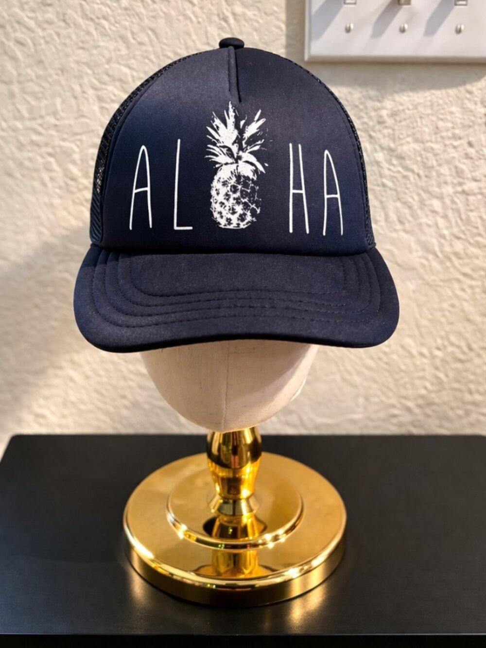 Black ALOHA Pineapple Snapback Trucker Hat